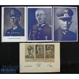 WWII – Autographs – German Field Marshal's - Karl Gerd Von Rundstedt, Willhelm Von Leeb & Fedor