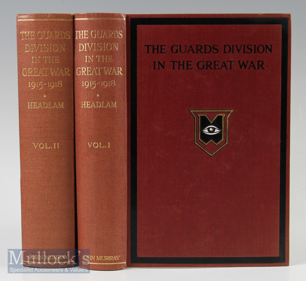 1924 The Guards Division in the Great War, in two volumes pp. 322+358, 2 coloured frontispieces (