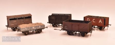 Three Aitch Models Finscale O Gauge Model Railway Wagons Rolling Stock to include LMS 10t wagon, LMS