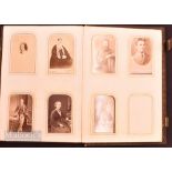 c1880 Leather Album of Raphael Tuck's Chromo Portrait Gallery & Carte de Visite Cards 12x Good