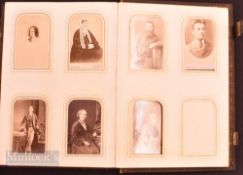 c1880 Leather Album of Raphael Tuck's Chromo Portrait Gallery & Carte de Visite Cards 12x Good