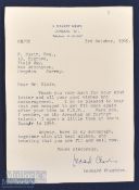 Autograph – Victoria Cross - Leonard Cheshire (1917-1992) Signed Typed Letter dated 3 Oct 1969.