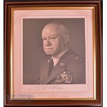 Americana – Omar Bradley (1893-1981) Signed Framed Display dated 1969 personally inscribed in blue