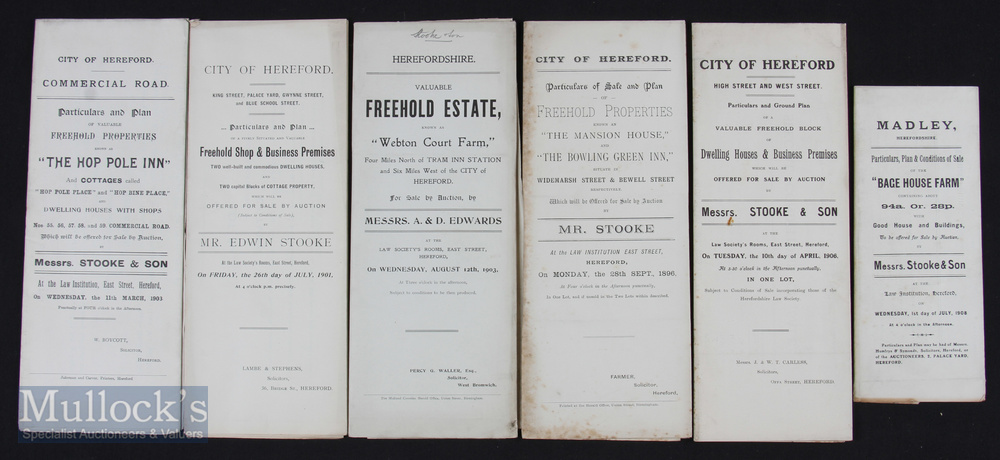 1896-1908 Estate Auction catalogue & Colour Plans Herefordshire, to include Bage House farm, The