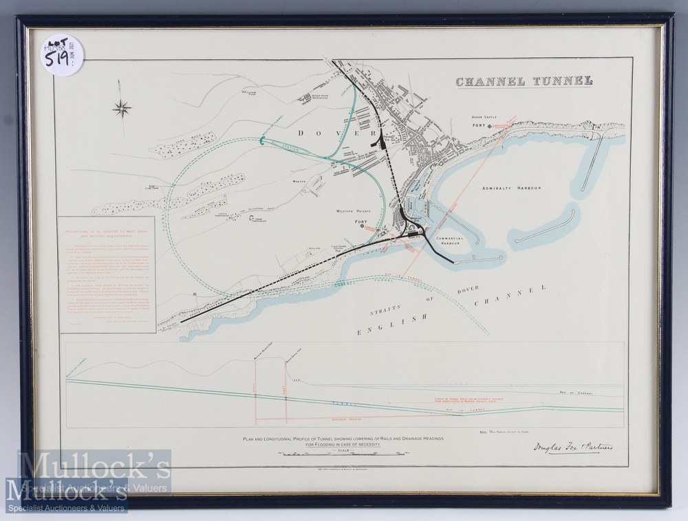 Winston Churchill – Plan to Flood Channel Tunnel in case of Necessity printed by R J Cook & Hammond,