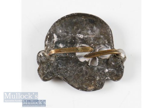 Rare WWII Period Third Reich Silver stamped officers SS Totenkopf for the Shirmutze marked .800 - Image 2 of 2