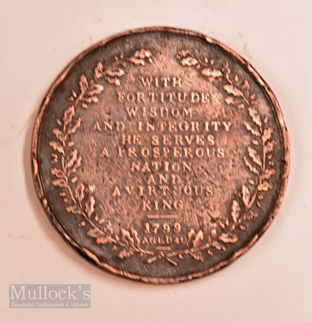 William Pitt Britain's leading Prime Minister During The Napoleonic Wars, 1799 large medallion. - Image 2 of 2