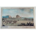 1832-33 James Pollard (1792-1867). Hand coloured Aquatint Prints pair of Doncaster races. Smart &