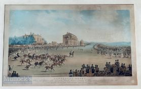 1832-33 James Pollard (1792-1867). Hand coloured Aquatint Prints pair of Doncaster races. Smart &