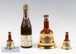 Moet & Chandon 1947 Dry Imperial Half Bottle of Champagne, with Bell's Whiskey 37.5cl unopened