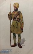 India & Punjab – Sikh Soldier WWI a vintage French antique postcard showing a Sikh soldier titled