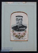 South Africa - Boer War Woven Silk Stevengraph 1900 Portrait of General Buller with legend "