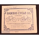 The Bamboo Cycle Co Ltd, 1897 Brochure. An early 4-page Brochure illustrating two of their unusual