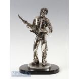 Leonardo Silver Dreams Collection Jimi Hendrix Figurine, Stands 13.5" tall on wooden plinth.