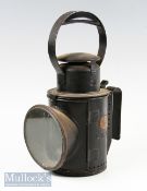 Triple Aspect LMS Railway Hand Lantern with brass LMS plate of R8967, glass multi panels in good