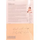 Elizabeth Taylor (1932-2011) Autograph inscribed 'Best Wishes Always Elizabeth Taylor' to the