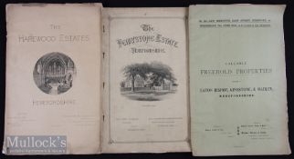 1877-1905 Estate Auction catalogue, colour Plans & Lithographs Herefordshire 1877 The Herwood