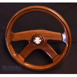 Made in Italy Wooden Steering Wheel – diameter 35cm approx., no other maker's marks apparent, in