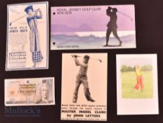 Jack Nicklaus Royal Bank of Scotland Banknote 2005, plus Royal Jersey gold club 1978 stamps, 2