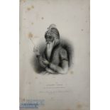 India & Punjab – Maharajah Ranjit Singh Engraving A fine antique steel engraving of Sikh ruler