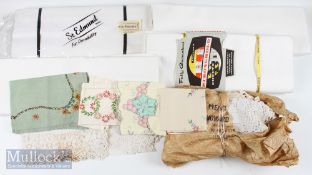 1930-1960 Quantity of mixed Bed linen, lace/ crocheted work, embroidery pieces and a small patchwork