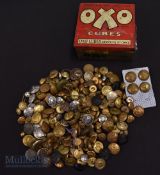 Oxo tin full of various Military and trade buttons o include RAF buttons general service buttons