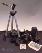 Chinon CE-5 SLR Camera with accessories, to include reveue tripod, Chinon Flash Teleplus MC4 lens