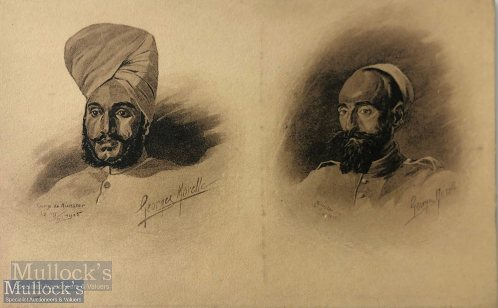 India & Punjab – German Postcard Sikh Prisoners WWI A vintage German antique postcard showing Sikh