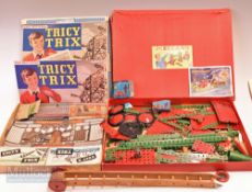 c1950 Meccano construction set No 5 plus Tricy Trix set, both are part sets in used condition,