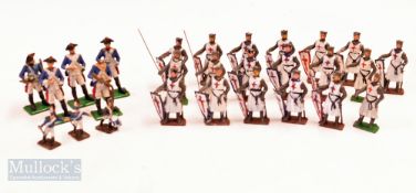 Assorted Painted Lead Soldiers to include Templar Crusaders and Napoleonic Soldiers #5cm tall, (25)