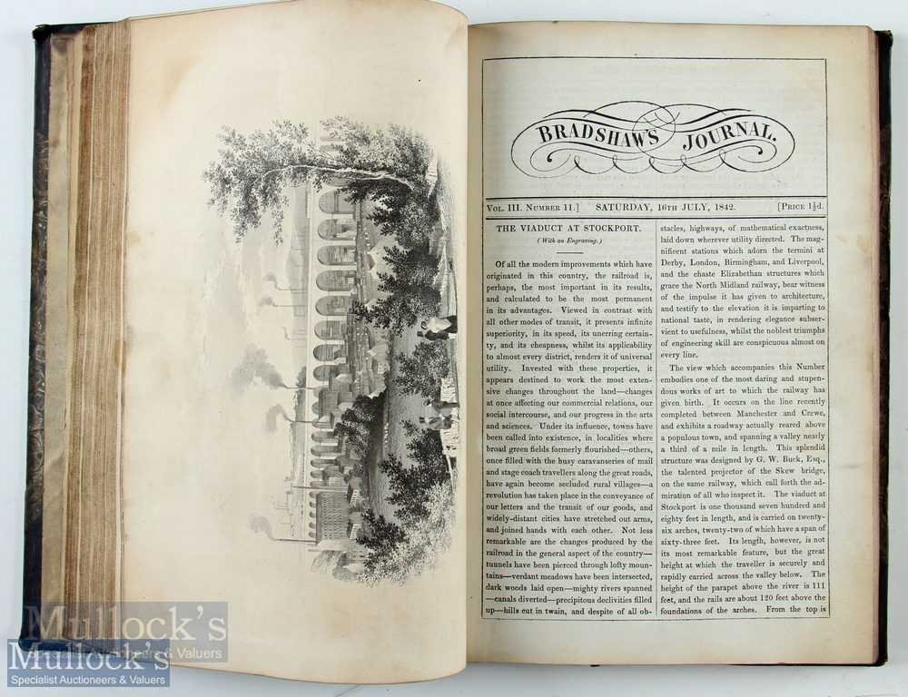 Railway - Bradshaw's Journal May to October 1842 bound volume of 26 weekly magazines with articles - Image 4 of 5