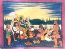 India & Punjab – Guru Nanak Miniature a fine Sikh school miniature of Guru Nanak seated on mat