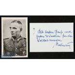 WWII – Autograph - Carl Rodenburg (1894-1992) Signed Photocard inscribed to the reverse with