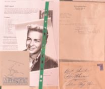 Entertainment Autographs – featuring Bing Crosby (1903-1977) (signed typed letter with envelope),