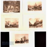 c1860 Indian Steel Engravings featuring a mixture of scenes, features Temples etc, measuring 18x26cm