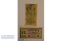 WWII Anti-Jewish Propaganda Banknotes inflation era German banknotes over-printed with Anti-