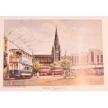 Birmingham Prints Trams outside the Hawthorns 25 x 17ins (29), The Bull Ring by Garry Cartwright