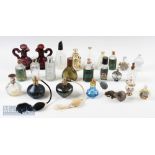 Collection of Vintage Scent, Perfume and Atomiser bottles to include iridescent Royal Brierley art