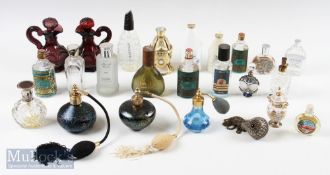 Collection of Vintage Scent, Perfume and Atomiser bottles to include iridescent Royal Brierley art