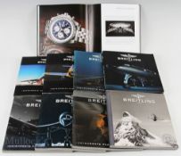 Breitling Chronolog Brochures c2000s (8) run missing 2003, with Breitling for Bentley 2010