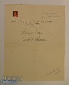 Capt. Ernst A Lehmann Signed Note – inscribed 'Over London on board the Graf Zeppelin July 3rd