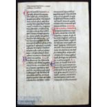 Germany – Breviary a four page leaf from a Diurnal, Germany circa 1300 in Latin manuscript on