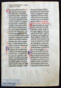 Germany – Breviary a four page leaf from a Diurnal, Germany circa 1300 in Latin manuscript on