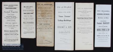 1896-1920 Estate Auction catalogue & Colour Plans Herefordshire to include Alpha Hose Manchester