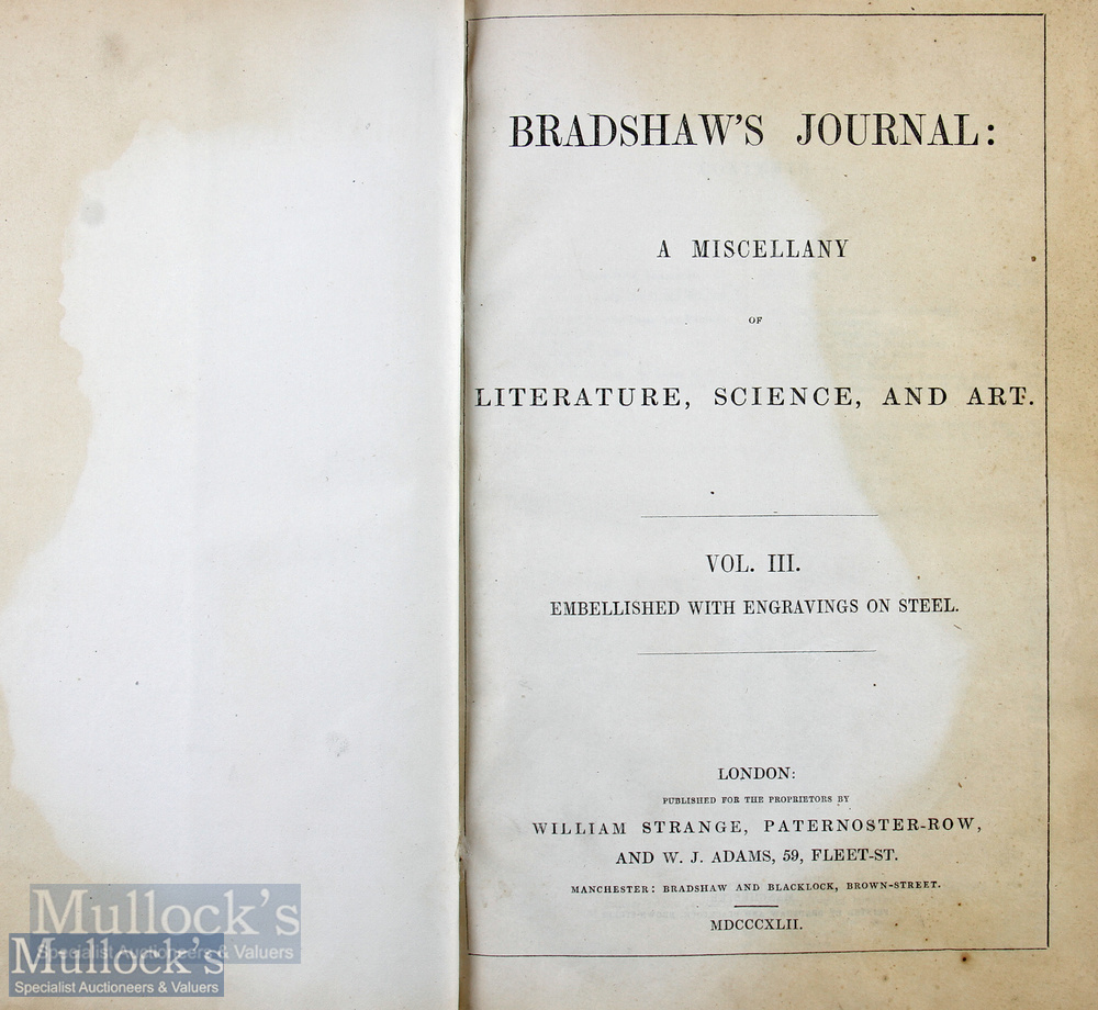 Railway - Bradshaw's Journal May to October 1842 bound volume of 26 weekly magazines with articles - Image 2 of 5