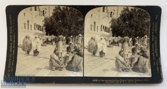 India & Punjab – Amritsar Stereoview a rare early Sikh stereoview photo titled 'In The Courtyard