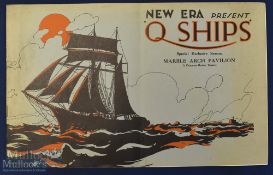 Very Large Souvenir Booklet of Film "Q Ships" 1928 Special Exclusive Season showing at the Marble