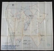 1878 Shropshire Henlle Estate, the property of Major Lovett estate Map on linen and folded. Appear