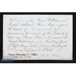 Shipping - Launch of Steam Ship "Royal Victoria" Leith 1834 Invitation to N Naysmith to attend the