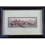 Steeplechase Horse Race 1880s Framed and untitled original Stevengraph - It is untitled, but the